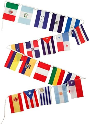דגלי מדינה בשפה הספרדית ברבעון לכיתה-18 מדינות אמריקה הלטינית בתוספת ספרד, פורטו ריקו וגינאה המשוונית-21 דגלים