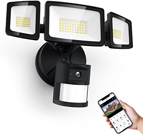 Onforu 55W מצלמת Floodlight 1080p HD & 55W LED אורות אבטחה אורות אבטחה חיישן תנועה אור חיצוני, מצלמת אור