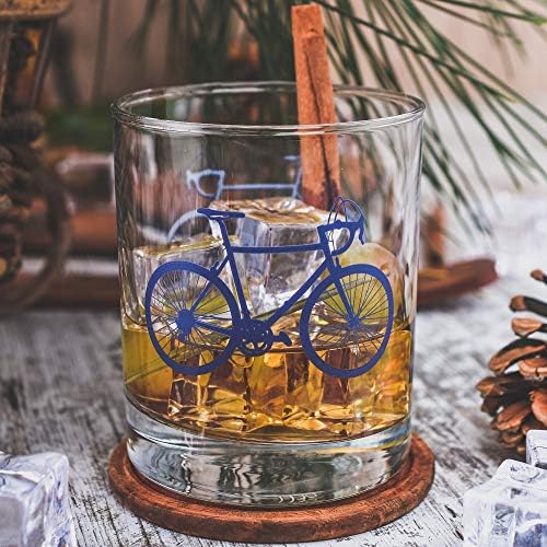 מוצרי גרינליין-משקפיים ויסקי אופניים / 10 עוז כוס מתנה להגדיר עם עיצובים רוכב אופניים צבעוניים