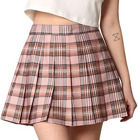 מיוצר על ידי ג'וני נשים 'בנות' 'המותניים הגבוהות מיני' משובץ בית ספר מדים מדים חצאית טניס מחליקים