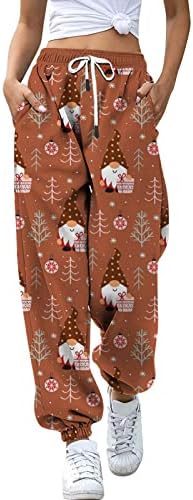 מכנסי טרנינג לחג המולד רצים רצועות מותניים גבוהות ומותניים בתוספת מכנסי טרנינג בגודל חג המולד טיולים רגליים