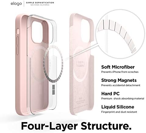 מארז מגנטי של Elago לאייפון 12 Pro Max Case Magsafe 6.7 אינץ ' - קל להחזקה, סיליקון אחיזה רכה, מגנטים