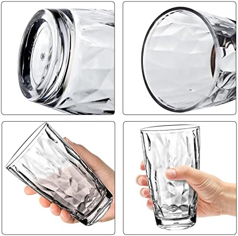 פלסטיק מים כוסות / סט של 8 שקוף בלתי שביר שתיית משקפיים ברור אקריליק לשימוש חוזר מיץ יין כוסות