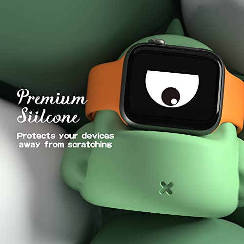 מטען Afooyo Stand Silicone Duck Bolder עבור Apple Watch Series 8/Ultra/SE2/7/6/SE/5/4/3/2/1, דינוזאור