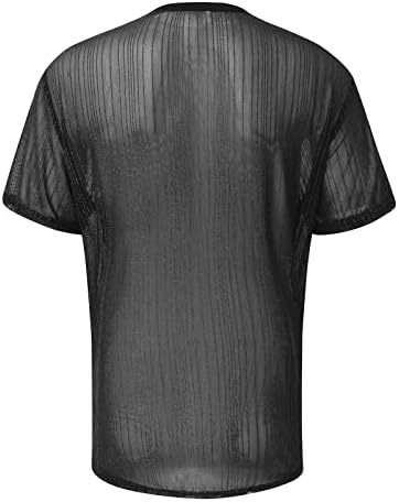 חולצות Tshirts לגברים של RTRDE חולצת טריקו סקסית בסגנון רשת טריקו של חולצת טריקו דק נושם חולצות טריקו מטען