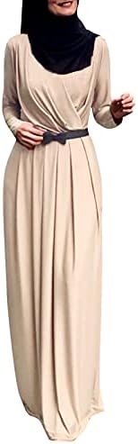 איקה עצמי העבאיה מוסלמי זורם ארוך קפטן שמלת נשים של עניבת שרוול מקסי שמלת נשים של שמלת תות שמלה