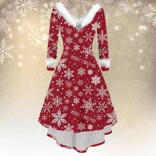 שמלות חג מולד לנשים פלוס צוואר עגול עץ חג המולד שמלה מזדמנת שמלת גוף נדנדה שמלת מסיבת לילה קוקטייל