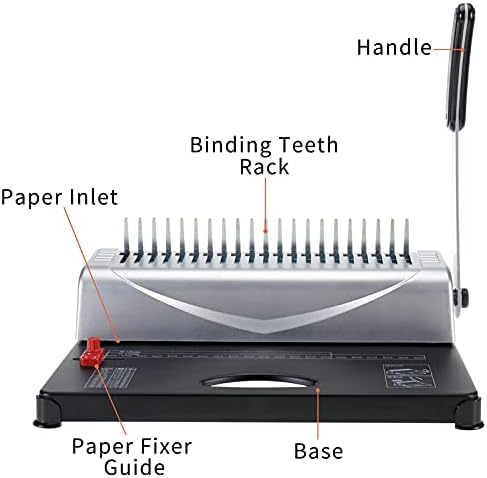 מכונת כריכה של LuckyHigh High Mainuce Manual נייר נייר אגרוף קלסר 21 חור מלבן 450 נייר גיליון