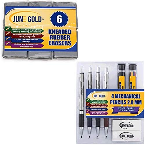 יוני זהב 4 פרימיום 2.0 ממ עפרונות מכניים, 36 מילוי עופרת גרפיט 2B, ו -36 מילוי עופרת צבעונית ייחודית וחפיסת