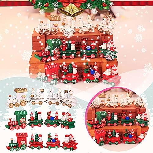 רכבת עץ חג מולד מואזת - רכבת עץ חג המולד עיצוב חג המולד עיצוב ילדים קישוטים לחג המולד מתנות לילדים, קישוטים