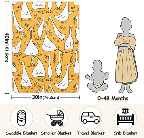 שמיכת חוטט של אווז מצחיק שמיכת כותנה לתינוקות, קבלת שמיכה, שמיכה רכה משקל קלה לעריסה, טיולון, שמיכות משתלות,