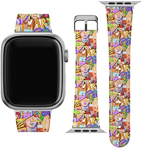 להקת שורש כף היד Cavka תואמת לסדרת Apple Watch 7/6/5/4/3/2/1/SE & תואם טלפון מארז צבע מברשת עור בית
