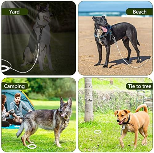 TRESBRO 10ft referective כלב כבל קשירה כבל ורצועת כבל כלבים 10ft עד 250 פאונד לחצר, קמפינג, בחוץ