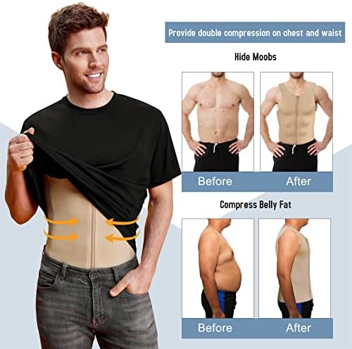 חולצת דחיסה של גברים זנב לגוף גופיה גופית גופית מעוצבת צמודים לבקרת בטן רצועה