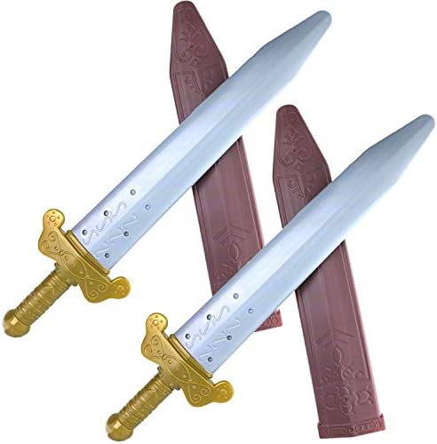 מתנה אקספרס חבילה של 2 19 פלסטיק רומי חרב עם נדן עבור להעמיד פנים לשחק, אביר תלבושות, רומי לוחם