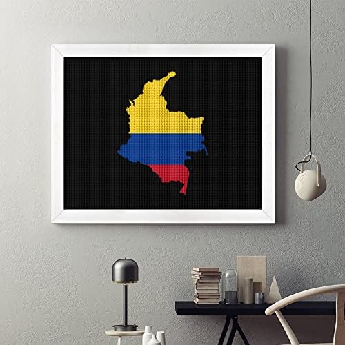 דגל המפה של קולומביה יהלומי ציור ערכות תמונה מסגרת 5 ד עשה זאת בעצמך מלא תרגיל ריינסטון אמנויות קיר