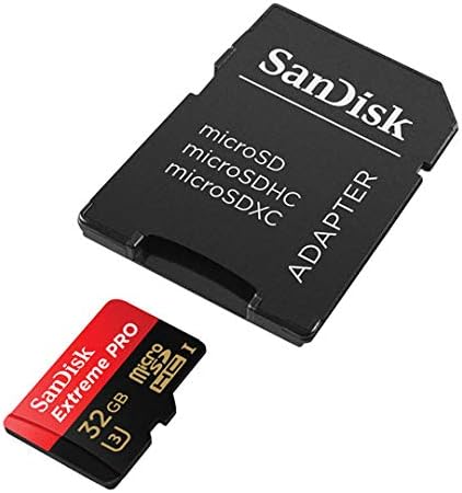 כרטיס זיכרון של סנדיסק 32 ג 'יגה-בייט אקסטרים פרו עובד עם אינסטא360 אחד 1 אינץ' 360 רופי, חבילה אחת