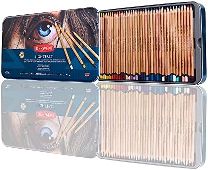 דרוונט עפרונות צבעוניים 72 פח, סט של 72, 4 מ מ רחב ליבה, אור, שמן מבוסס, פרימיום ליבה, שמנת, אידיאלי
