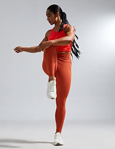 CRZ יוגה יוגה -יבש חותלות אימון לנשים 25 '' - מכנסי יוגה מותניים גבוהים 7/8 טייץ כושר כושר ריצה