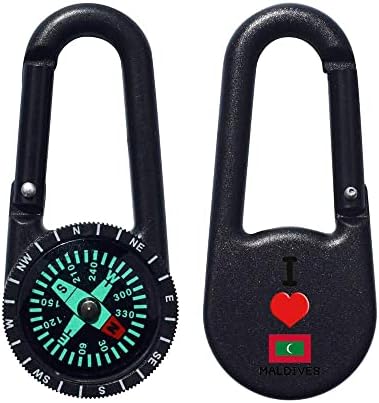 Azeeda 'I Love Maldives' Compass Keyring