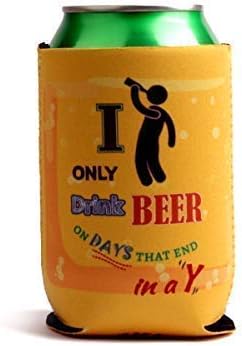 שותי מדהים-10 חבילת ציטוטים מצחיקים & מגבר; קריקטורות בירה ניאופרן צהוב עבה במיוחד & מגבר; משקה 12 עוז