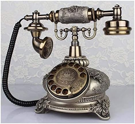 העתק טלפון קלאסי בסגנון עתיק טלפוני חיוג סיבובי קווי טלפון חוט מיושן עם גוף שרף לסלון בית משרד