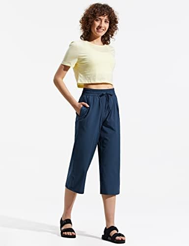 מכנסי קפרי של זוטי לנשים רחבות רגל קלות משקל מהות יבש יבש מכנסי טרנינג רופפים מכנסי יבול קפריס מכנסי