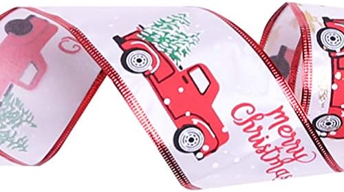 אבאודם 2 יחידות 2 מ ' לבן חג המולד שמח רכב הדפסת סרט חג המולד חגיגי המפלגה דקור גליטר גלישת מתנת אריזה סרט