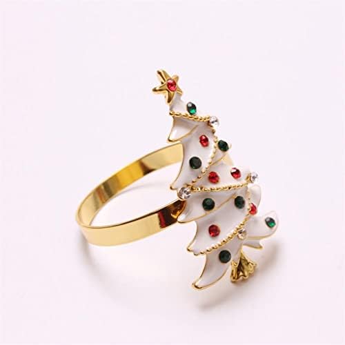 Walnuta 6pcScute עץ חג המולד עמיד מפית טבעת מפית מתכת יפה מחזיק מפית לקישוט הבית (צבע: A, גודל