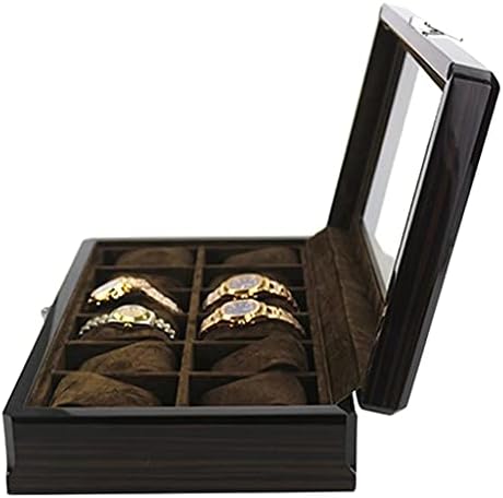 Yfqhdd 12 חריצים תיבת שעון שעון שורש היד תצוגה מארגן מארגן תיבת אחסון תכשיטים תיבת תכשיטים קופסת תכשיטים