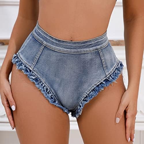 מכנסיים קצרים של נשים ג'ין פלוס גודל בגודל מזדמן נקרע ברמודה מכנסיים קצרים