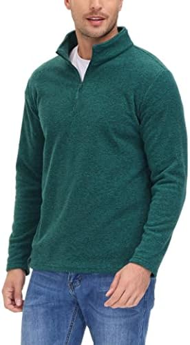 מגקומסן גברים של חולצות 1/4 רוכסן צמר סוודר אמצע משקל ארוך שרוול חולצות ספורט חולצות