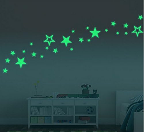 טיפשי 54 יחידות נוסף גבוהה תאורת בית קיר תקרת זוהר בחושך כוכבים מדבקות מדבקות עבור תינוק ילדים שינה,כוכבים