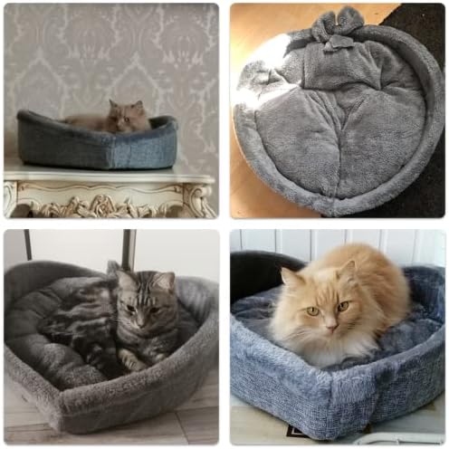 חמוד חתול מיטת לב בצורת חתול קן כותנה צמר חם רך חתול ספה מיטת מתאים לחתולים וכלבים כדי לבלות את חורף