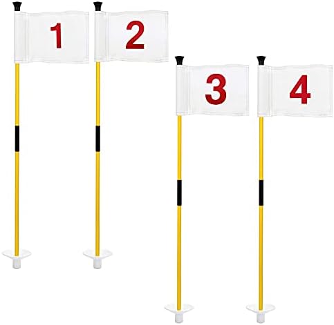 מיני מקלות גולף קינגטופ, לשים דגלים ירוקים לחצר, 3 תורן רגליים, 8 על ידי 6& 34; דגל גולף, עיצוב