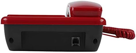 Diyeeni רטרו טלפון חוט אדום עם תצוגת זיהוי מתקשר, טלפון קווי עם DTMF/FSK מצב כפול פלאש ופונקציה מחדש, טלפון