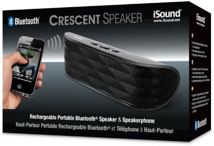 Isound Crescent נטענת רמקול Bluetooth ורמקול טלפוני תואם לכל ה- Bluetooth ו- 3.5 ממ ומכשירים