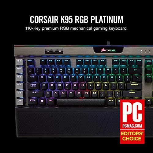 משחקי Corsair K95 RGB פלטינה מקלדת מכנית, מהירות דובדבן MX, שחור וקורסייר משחקי Scimitar Pro RGB משחק עכבר,