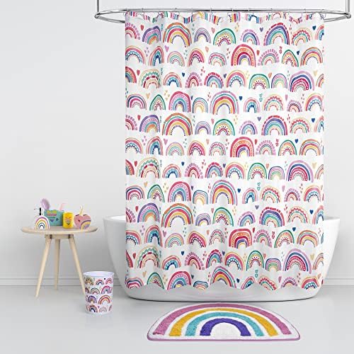 Allure יצירה ביתית Hearts Hearts Polyester בד מודפס וילון מקלחת 70 x 72