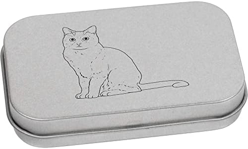Azeeda 'Snowshoe Cat' Cat 'מתכת צירים מכתבים פח/קופסת אחסון