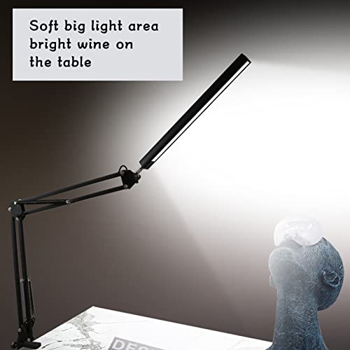 יוסו 30 קליפ ראש כפול LED על מנורת שולחן, 360 קליפ גמיש על מנורת קריאה 10 רמות בהירות USB Multi