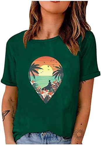 חולצת טריקו סאנשיין נשים חוף עצי קוקוס חולצה גרפית