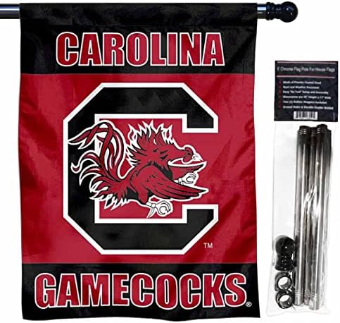 דגל באנר Gamecocks דרום קרוליינה עם סט מוט דגל