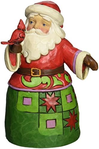 Enesco Jim Shore Heartwood Creek Pint Santa בגודל עם פסלון קרדינל, 5 אינץ '
