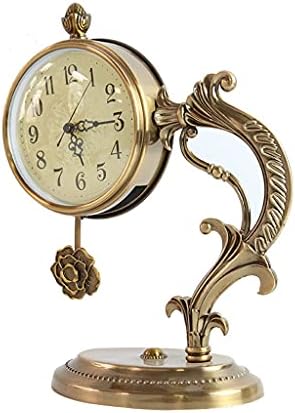 Uxzdx שעון אירופאי שעון סלון וצפה בקישוטים מתכת מצופה שעון ושולחן עבודה גדול