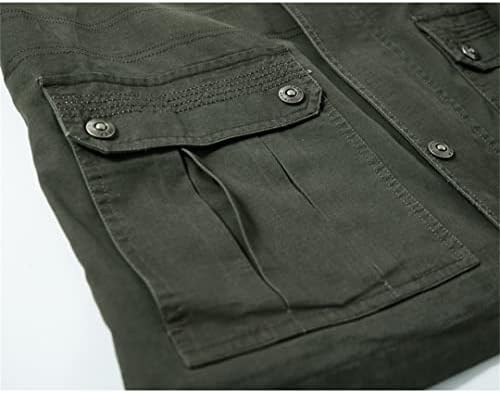 גברים ז'קט ג'ינס עסקים שטופים מעילים מרובי כיסים