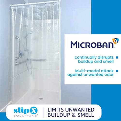 Slipx Solutions Microban Microban, אוניית וילון דוכן מקלחת 54 x 78, ברור