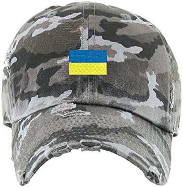 דגל אוקראינה וינטג 'כובע בייסבול כותנה כותנה כותנה מתכווננת