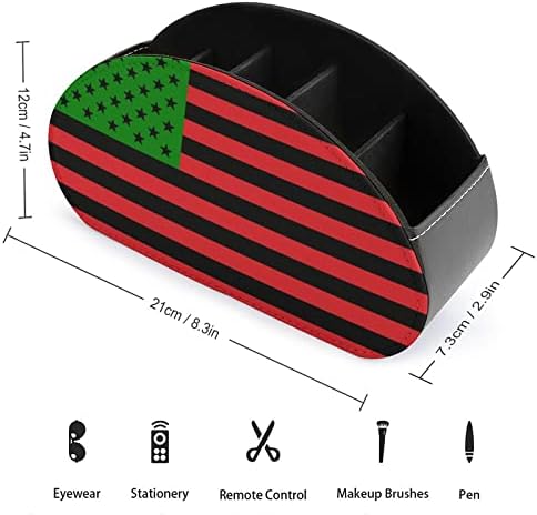 דגל אפריקה אמריקני טלוויזיה מחזיקי שלט רחוק מארגן אחסון עור אופנה מארגן שולחני שולחן עבודה עם 5 תא