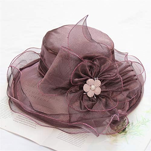 כובע שמלת כנסייה לנשים כובע רחב פרח כובע כלה כובע כובע תה שמלת כלה כובע כובע חתונה